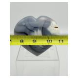 Gorgeous Blue Orca Agate Polished Heart: 544gm/1 lb.3.2oz.
