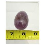 Super 7 (Melody Stone) and Ametrine lot of 3: Super 7 polished fan shaped piece 42 gm./1.5 oz, Super 7 palmstone 59 gm./2.1 oz., and Ametrine egg 59 gm./2.1 oz: