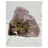 Super 7 (Melody Stone) and Ametrine lot of 3: Super 7 polished fan shaped piece 42 gm./1.5 oz, Super 7 palmstone 59 gm./2.1 oz., and Ametrine egg 59 gm./2.1 oz: