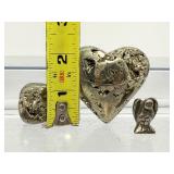 Pyrite Lot of 3: heart, tumble and small angel Total Lot Weight 240 gm./8.5 oz.