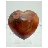 Carnelian Polished Heart Lot of 2: heart 140gm/4.9oz., heart 75gm/2.6oz.