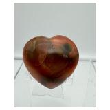 Carnelian Polished Heart Lot of 2: heart 140gm/4.9oz., heart 75gm/2.6oz.