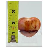 Carnelian Polished Heart Lot of 2: heart 140gm/4.9oz., heart 75gm/2.6oz.