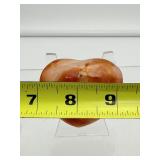 Carnelian Polished Heart Lot of 2: heart 140gm/4.9oz., heart 75gm/2.6oz.