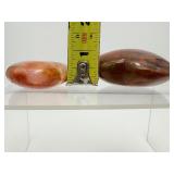 Carnelian Polished Heart Lot of 2: heart 140gm/4.9oz., heart 75gm/2.6oz.