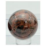 Mahogany Obsidian Polished Lot of 3: Sphere 60mm 3311gm/11oz., Palmstone 169gm/6oz., Pyramid 81gm/2.9oz.  Total Lot Weight 560gm/1 lb.3.8oz