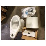 Glacier Bay 12 inch Rough In Two-Piece 1.1 GPF/1.6 GPF Dual Flush Elongated Toilet in White Seat Included Customer Returns See Pictures Glacier Bay 12 inch Rough In Two-Piece 1.1 GPF/1.6 GPF Dual Flush Elongated Toilet in White Seat Included Customer Returns See Pictures