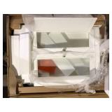 Gazette 23- 1/2 in. W x 31 in. H x 17-1/2 in. D Bathroom Storage Wall Cabinet with Glass Doors in White  Customer Returns See Pictures Gazette 23- 1/2 in. W x 31 in. H x 17-1/2 in. D Bathroom Storage Wall Cabinet with Glass Doors in White  Customer Returns See Pictures
