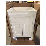 Home Decorators Collection Clady 25 in. Single Sink White Bath Vanity Granite Top Not Included damaged Customer Returns See Pictures Home Decorators Collection Clady 25 in. Single Sink White Bath Vanity Granite Top Not Included damaged Customer Returns See Pictures