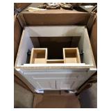 Home Decorators Collection Clady 25 in. Single Sink White Bath Vanity Granite Top Not Included damaged Customer Returns See Pictures Home Decorators Collection Clady 25 in. Single Sink White Bath Vanity Granite Top Not Included damaged Customer Returns See Pictures