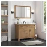 Home Decorators Collection Bellington 42 in. Single Sink Almond Toffee Bath Vanity with White Engineered Stone Top (Assembled)   Customer Returns See Pictures Home Decorators Collection Bellington 42 in. Single Sink Almond Toffee Bath Vanity with White Engineered Stone Top (Assembled)   Customer Returns See Pictures