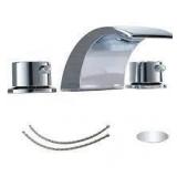 BWE 8 in. Waterfall Widespread 2-Handle Bathroom Faucet With Led Light In Polished Chrome    Customer Returns See Pictures BWE 8 in. Waterfall Widespread 2-Handle Bathroom Faucet With Led Light In Polished Chrome    Customer Returns See Pictures