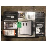 Gladiator Steel 1-Shelf Wall Mounted Garage Cabinet in Silver Tread (28 in W x 28 in H x 12 in D)  Customer Returns See Pictures Gladiator Steel 1-Shelf Wall Mounted Garage Cabinet in Silver Tread (28 in W x 28 in H x 12 in D)  Customer Returns See Pictures