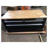 Husky Tool Storage 3-Drawer 36 in. W Standard Duty Gloss Black Rolling Tool Cart with Hardwood Top No Key Customer Returns See Pictures Husky Tool Storage 3-Drawer 36 in. W Standard Duty Gloss Black Rolling Tool Cart with Hardwood Top No Key Customer Returns See Pictures