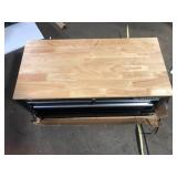 Husky Tool Storage 3-Drawer 36 in. W Standard Duty Gloss Black Rolling Tool Cart with Hardwood Top No Key Customer Returns See Pictures Husky Tool Storage 3-Drawer 36 in. W Standard Duty Gloss Black Rolling Tool Cart with Hardwood Top No Key Customer Returns See Pictures