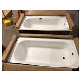 Lot of Bootz Industries Maui Plus 60 in. x 32 in. Alcove Soaking Bathtub with Right Drain in White Damaged  Customer Returns See Pictures Lot of Bootz Industries Maui Plus 60 in. x 32 in. Alcove Soaking Bathtub with Right Drain in White Damaged  Customer Returns See Pictures