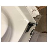 Bootz Industries Aloha ShowerCast 60 in. L x 30 in. W Alcove Shower Pan Base in White with Square Chrome Right Drain Damaged  Customer Returns See Pictures Bootz Industries Aloha ShowerCast 60 in. L x 30 in. W Alcove Shower Pan Base in White with Square Chrome Right Drain Damaged  Customer Returns See Pictures