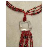 925 Jay King DTR Red Coral & Black Pearl Necklace & Earring Set 925 Jay King DTR Red Coral & Black Pearl Necklace & Earring Set
