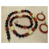 925 Jay King DTR Black Onyx & Carnelian Beaded Necklace 925 Jay King DTR Black Onyx & Carnelian Beaded Necklace