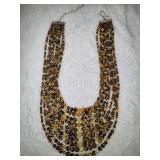 925 Jay King DTR Tiger Eye & Yellow Opal Ten Strand Necklace 925 Jay King DTR Tiger Eye & Yellow Opal Ten Strand Necklace