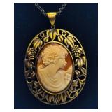 Amedeo Floral Cameo Bronze Pendant Amedeo Floral Cameo Bronze Pendant
