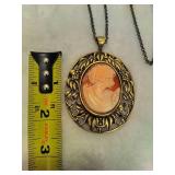 Amedeo Floral Cameo Bronze Pendant Amedeo Floral Cameo Bronze Pendant