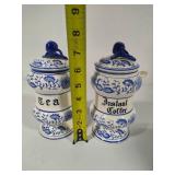 Blue Onion Five Piece Vintage Canister Set Blue Onion Five Piece Vintage Canister Set