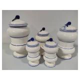 Blue Onion Five Piece Vintage Canister Set Blue Onion Five Piece Vintage Canister Set