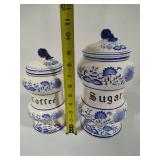 Blue Onion Five Piece Vintage Canister Set Blue Onion Five Piece Vintage Canister Set
