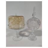 Cut Crystal Candy Dish w/Lid & Covered Pedestal Dish Cut Crystal Candy Dish w/Lid & Covered Pedestal Dish