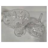 Cut Crystal Candy Dish w/Lid & Covered Pedestal Dish Cut Crystal Candy Dish w/Lid & Covered Pedestal Dish