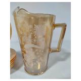 Jeanette Marigold Pitcher & Fire King Cups/Saucers Jeanette Marigold Pitcher & Fire King Cups/Saucers