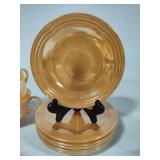 Jeanette Marigold Pitcher & Fire King Cups/Saucers Jeanette Marigold Pitcher & Fire King Cups/Saucers