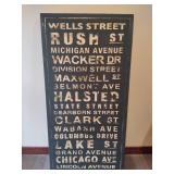Large Chicago Street Canvas Sign Large Chicago Street Canvas Sign