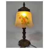 Small Vintage Table Lamp w/Floral Accents Small Vintage Table Lamp w/Floral Accents