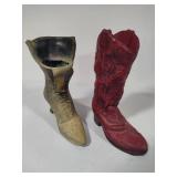 Brass Boot & Ceramic Boot Vases Brass Boot & Ceramic Boot Vases