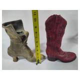 Brass Boot & Ceramic Boot Vases Brass Boot & Ceramic Boot Vases
