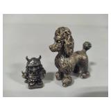 Pewter Mini Poodle & Viking Figurines Pewter Mini Poodle & Viking Figurines