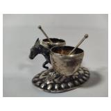 Vintage Continental Silver Donkey Salt Cellar Vintage Continental Silver Donkey Salt Cellar
