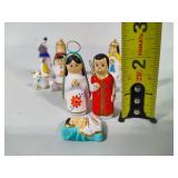 Hand Painted Mexican Tonala Mini Nativity Scene Hand Painted Mexican Tonala Mini Nativity Scene