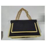 Ladies Vintage Gold/Black Faux Leather Purse Ladies Vintage Gold/Black Faux Leather Purse