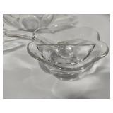 Ruffled Glass Serving Bowl, Divided Bowl & Dressing Pours Ruffled Glass Serving Bowl, Divided Bowl & Dressing Pours