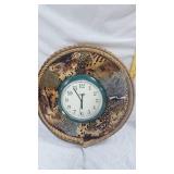 Rustic Lodge Style Pheasant Feather Adorned Clock