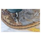 Rustic Lodge Style Pheasant Feather Adorned Clock