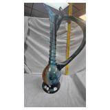 Hand Blown Vase with Swan Like Neck and Spiral Detail