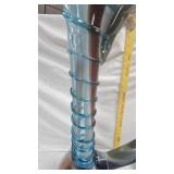 Hand Blown Vase with Swan Like Neck and Spiral Detail