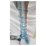 Hand Blown Vase with Swan Like Neck and Spiral Detail