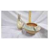 Rumril Pottery Vase/Bowl, and Small Crackle Style Vase