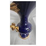 Red Wing Cobalt Blue Pitcher with Floral Pattern, no chips or cracks noticed