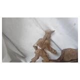 Folk Art Farmer and Bull Plowing Wall Hanging